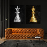 Chess King Queen Wall Art