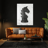 Chess Knight Black Wall Art