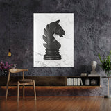 Chess Knight Black Wall Art