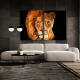 Half Lion Half Lioness Wall Art