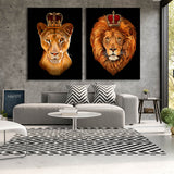 Lion & Lioness King Queen Wall Art