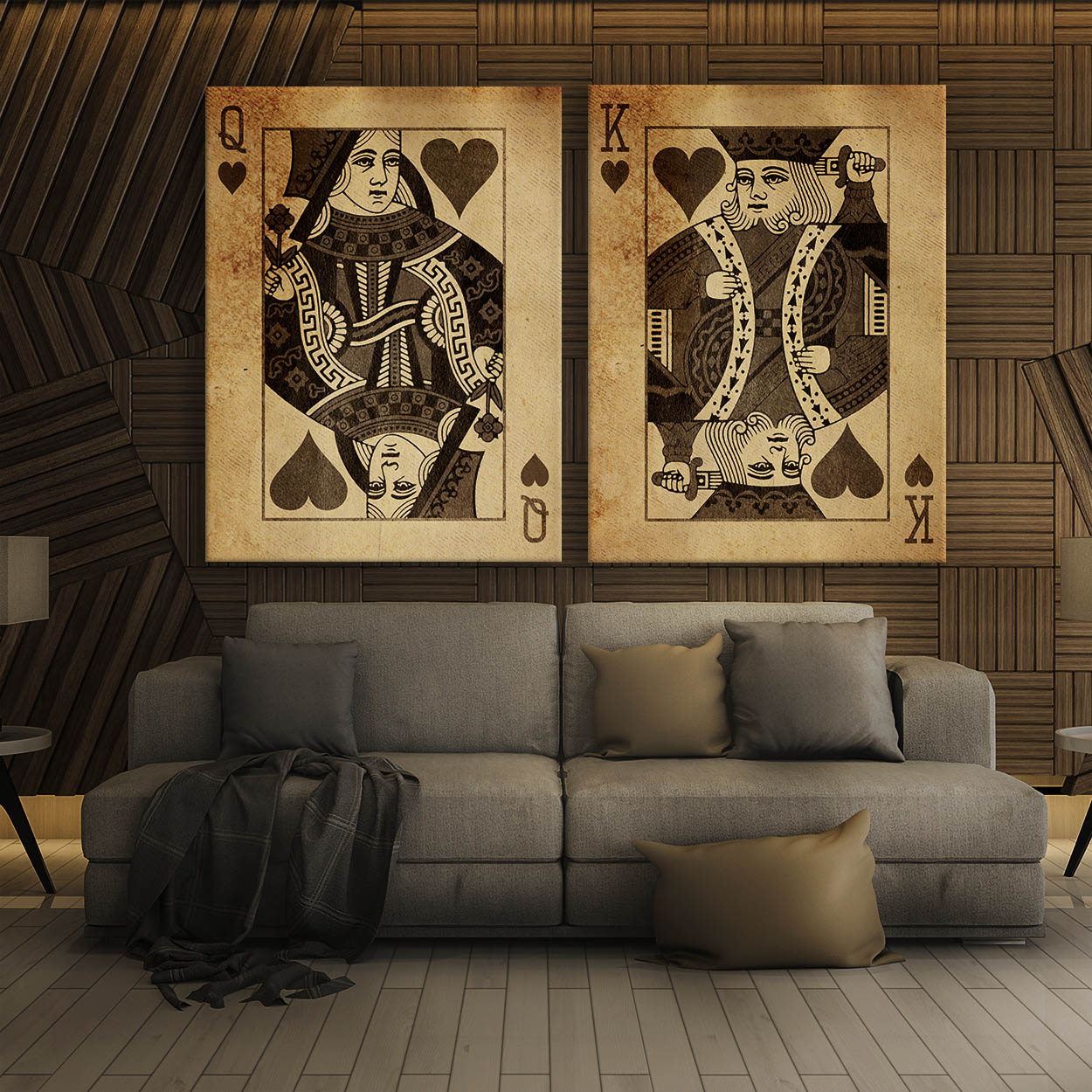 Playing Cards King & Queen Wall Art