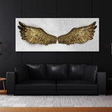 Angel Wings Gold White Wall Art