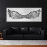 Angel Wings Silver White Wall Art