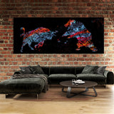 Bull vs Bear Money Abstract Wall Art