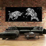 Bull vs Bear Money Wall Art