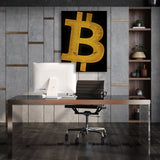 Bitcoin Yellow Concrete Wall Art
