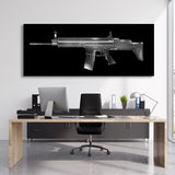 MK 16 SCAR-L Silver Wall Art