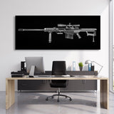 Sniper Barrett M82A1 Silver Wall Art