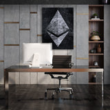 Ethereum Concrete Black & White Wall Art