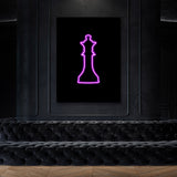 Chess Queen Neon Pink Wall Art