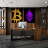 Bitcoin & Ethereum Simple Wall Art