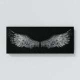 Angel Wings Silver Black Wall Art