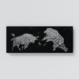 Bull vs Bear Silver Wall Art