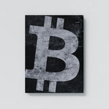 Bitcoin Concrete Black & White Wall Art