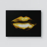 Lips Gold Drip Wall Art
