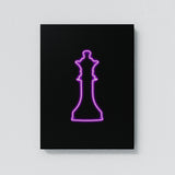 Chess Queen Neon Pink Wall Art