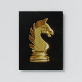 Chess Knight Gold Wall Art