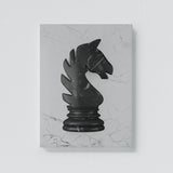 Chess Knight Black Wall Art