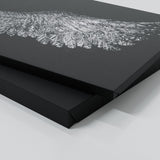 Angel Wings Silver Black Wall Art