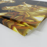 Bull vs Bear Heads Gold Wall Art
