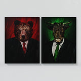 Bull & Bear Suit Wall Art