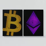 Bitcoin & Ethereum Simple Wall Art