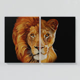 Half Lion Half Lioness Wall Art