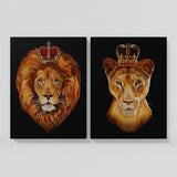 Lion & Lioness King Queen Wall Art
