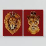 Lion & Lioness King Queen Wall Art