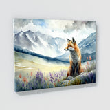 Fox In Flowery Mountain Scene 22 Wall Art