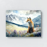Fox In Flowery Mountain Scene 22 Wall Art