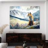 Fox In Flowery Mountain Scene 22 Wall Art