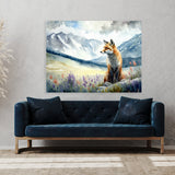 Fox In Flowery Mountain Scene 22 Wall Art