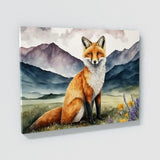 Fox In Flowery Mountain Scene 23 Wall Art