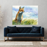 Fox In Green Meadow Art 32 Wall Art