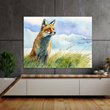 Fox In Green Meadow Art 32 Wall Art