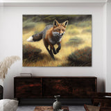 Fox Realistic Running Meadow 3 Wall Art