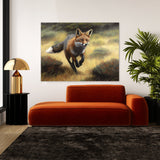 Fox Realistic Running Meadow 3 Wall Art