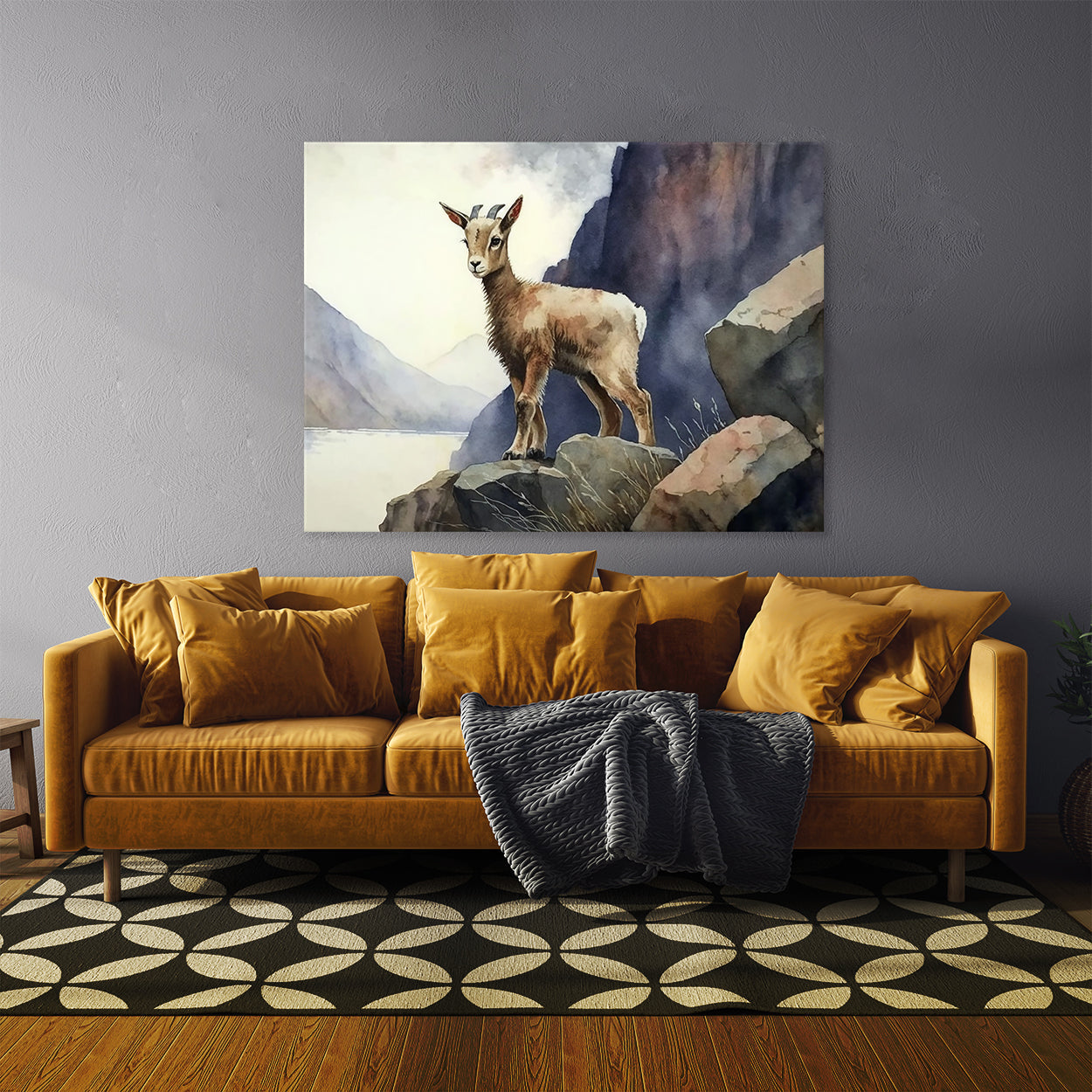 Goat Baby Watercolor 15 Wall Art