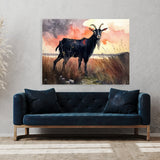 Goat Black Watercolor 23 Wall Art