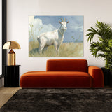 Goat Watercolor White Meadow 21 Wall Art