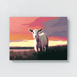 Goat White Sunset 13 Wall Art