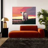 Goat White Sunset 13 Wall Art
