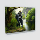 Gorilla Realistic Forest River 7 Wall Art