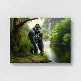 Gorilla Realistic Forest River 7 Wall Art
