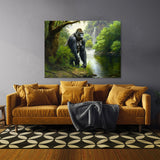 Gorilla Realistic Forest River 7 Wall Art