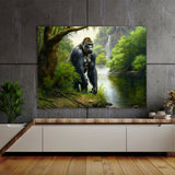 Gorilla Realistic Forest River 7 Wall Art