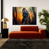 Gorilla Realistic Forest Sunset 14 Wall Art