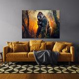 Gorilla Realistic Forest Sunset 14 Wall Art